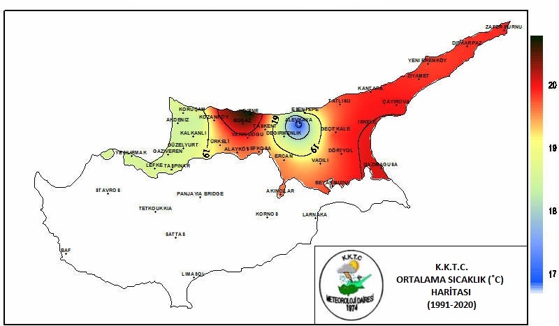 Ortalama sıcaklıklar 1991 - 2020